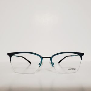 Womens Innotec Optical Designer Eyeglasses Frames And Case 51-17-140 Teal Black